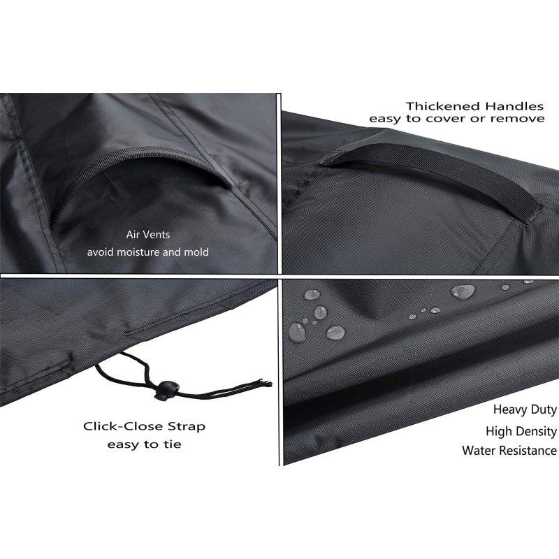 TheElves Fire Pit Cover, Round Firepit Covers Waterproof for Outdoor Fire Pit, Windproof Heavy Duty Covers for Propane Firepit & Fire Bowl & Fire Ring & Patio Round Table - 60''Dia x 23''H (Upgraded) - Image 3